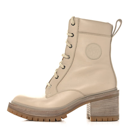 Hermes Calfskin Bridge Ankle Boots 36.5 Beige Grege 1 of 10