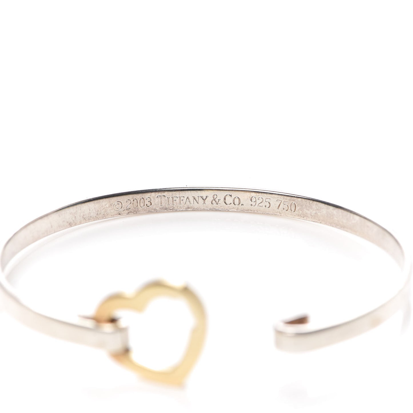 Sterling Silver 18K Yellow Gold Heart Buckle Bracelet