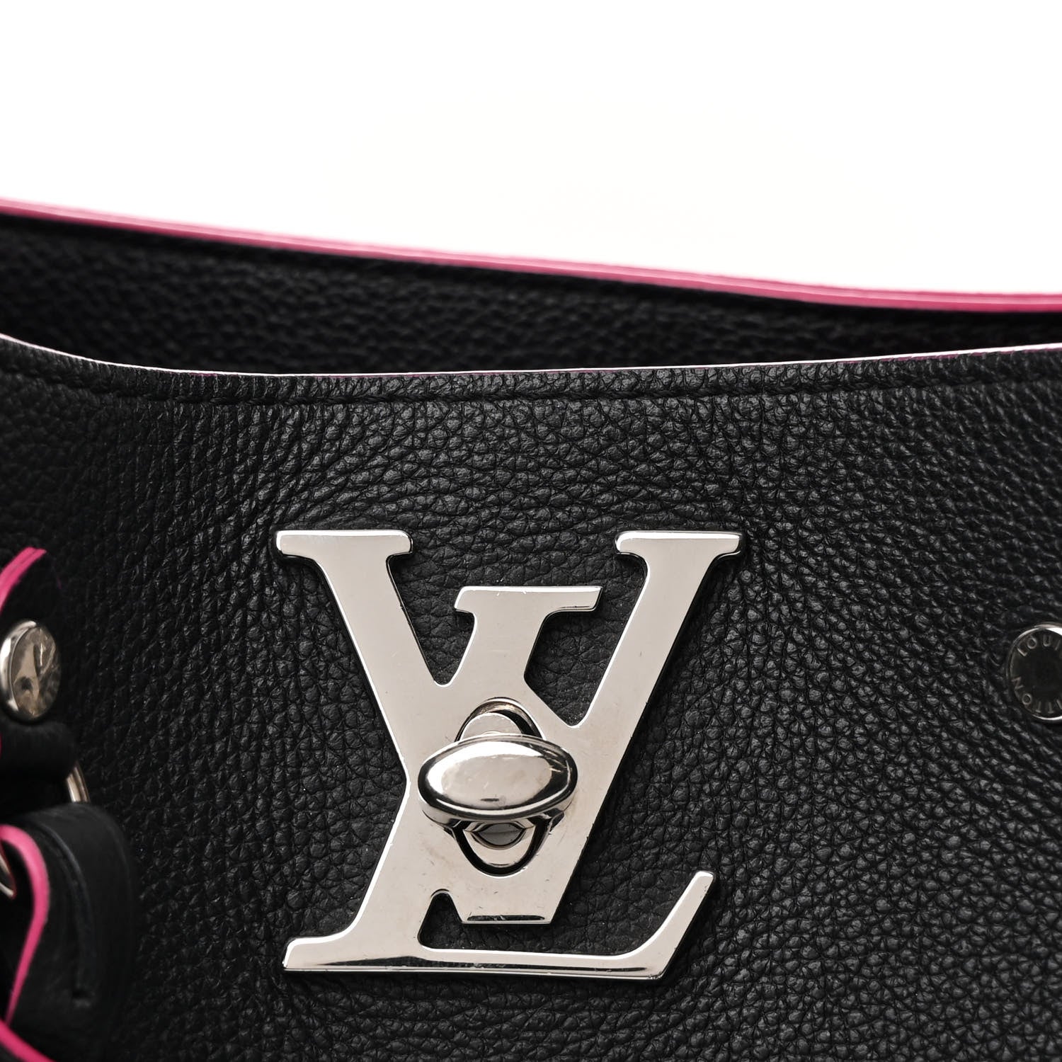 Louis Vuitton Calfskin Lockme Bucket Black 8 of 10