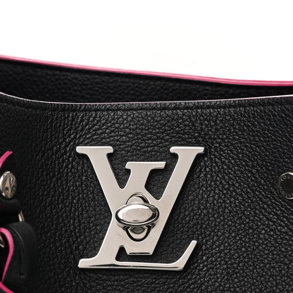 Louis Vuitton Calfskin Lockme Bucket Black 8 of 10