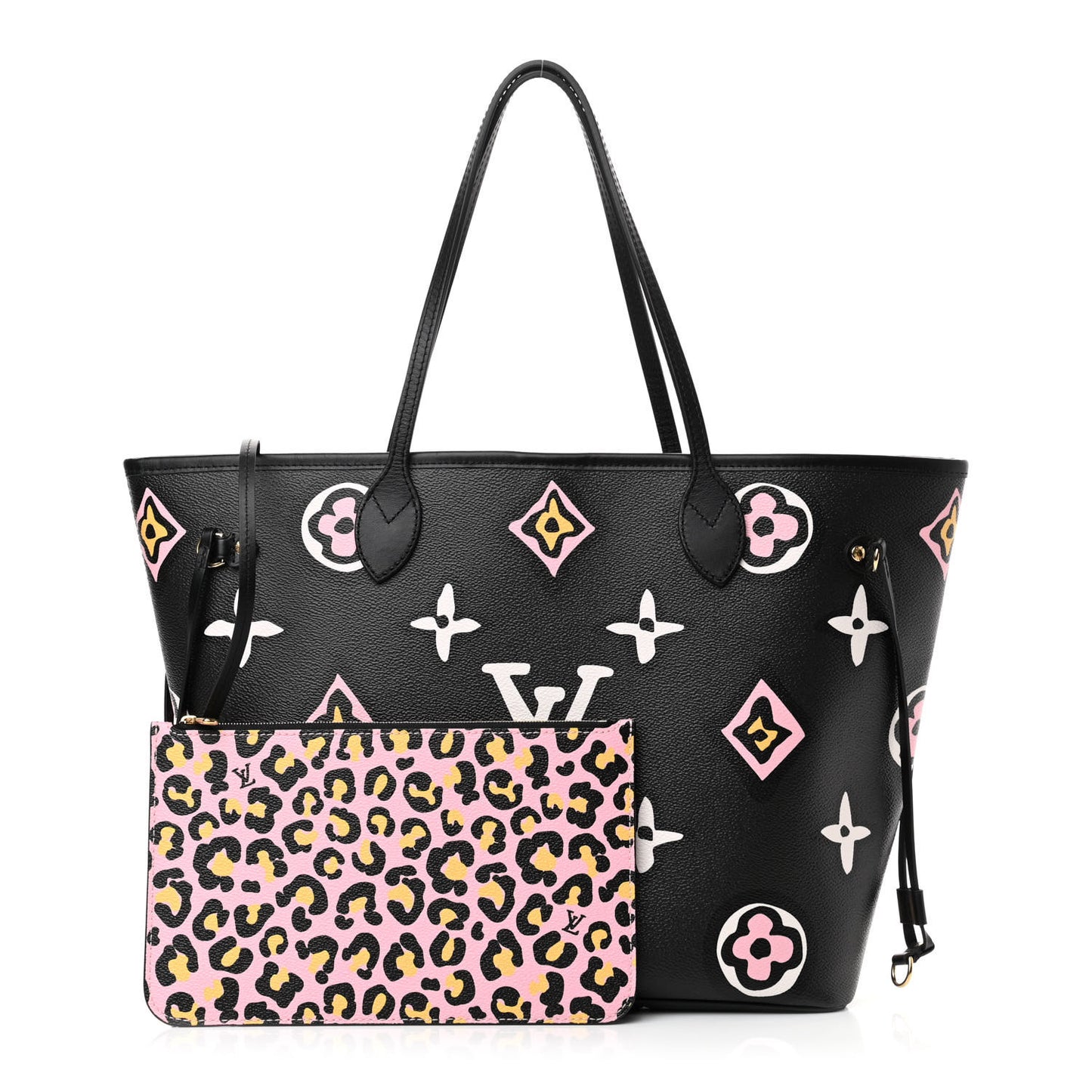Monogram Giant Wild At Heart Neverfull MM Black