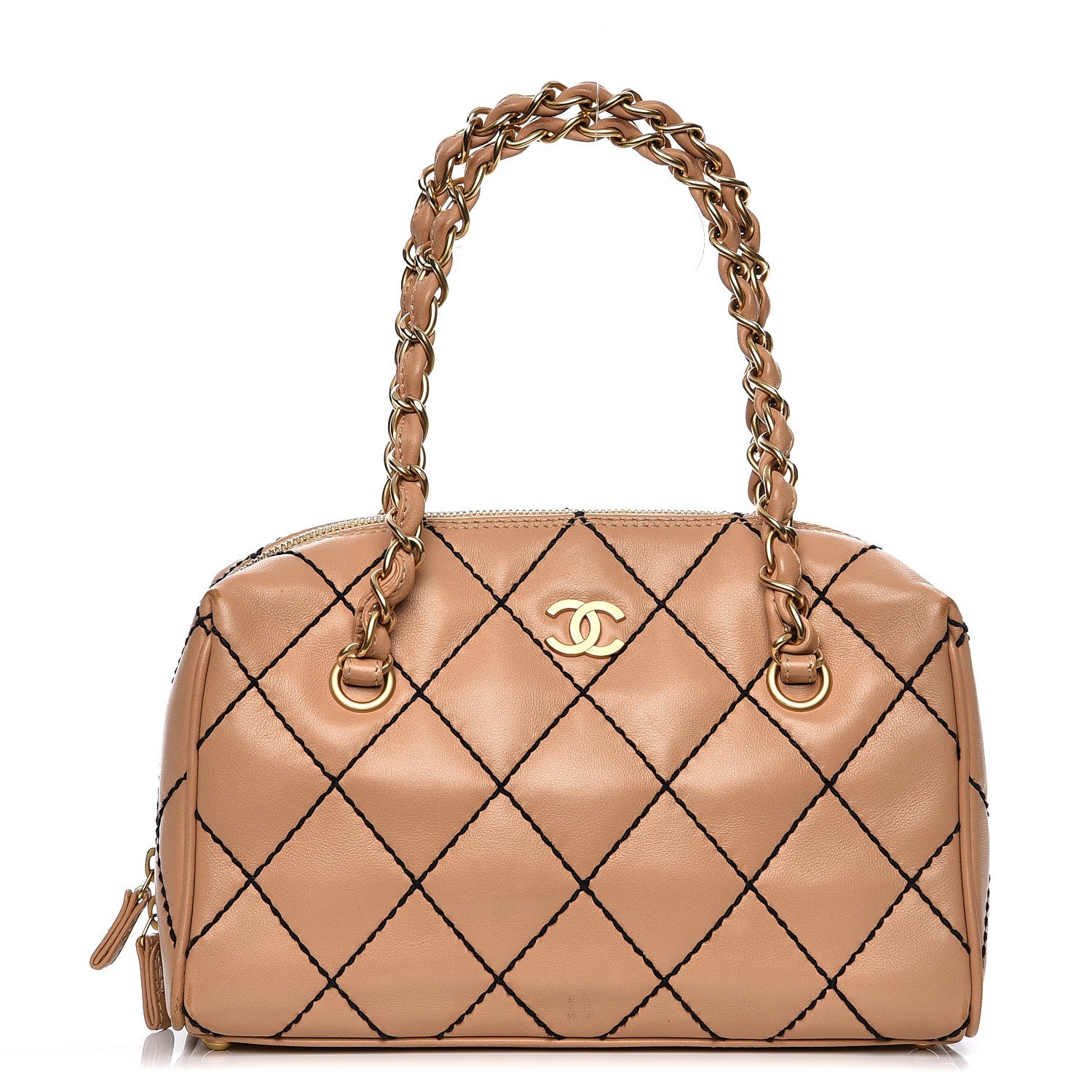Chanel Calfskin Quilted Wild Stitch Bag Beige 1 of 15