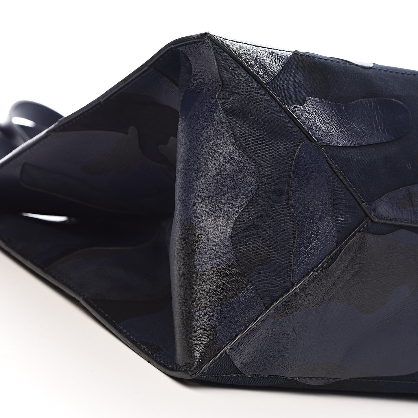 Nappa Canvas Camo Medium Rockstud Soft Tote Navy Blue