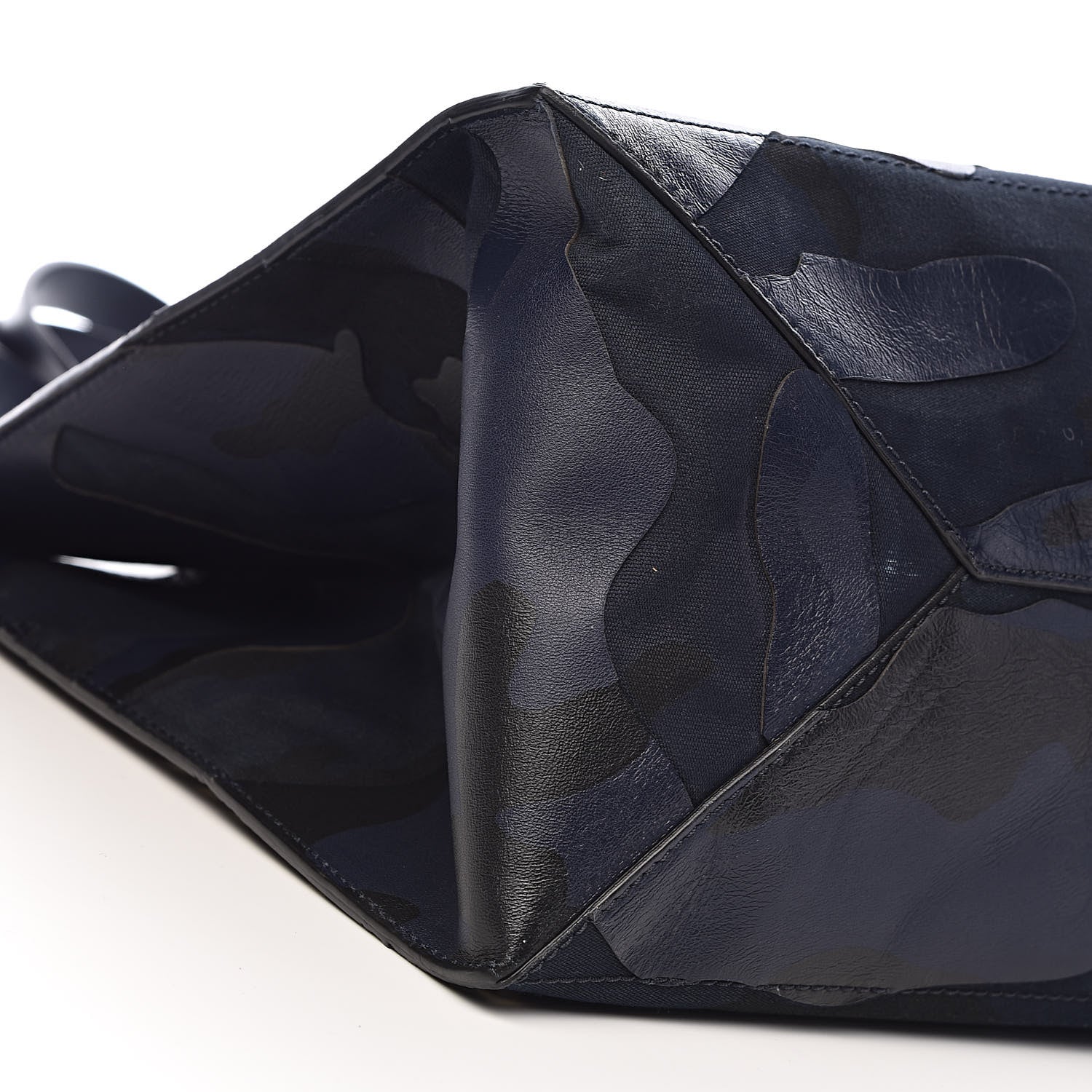 Valentino Garavani Nappa Canvas Camo Medium Rockstud Soft Tote Navy Blue 10 of 12