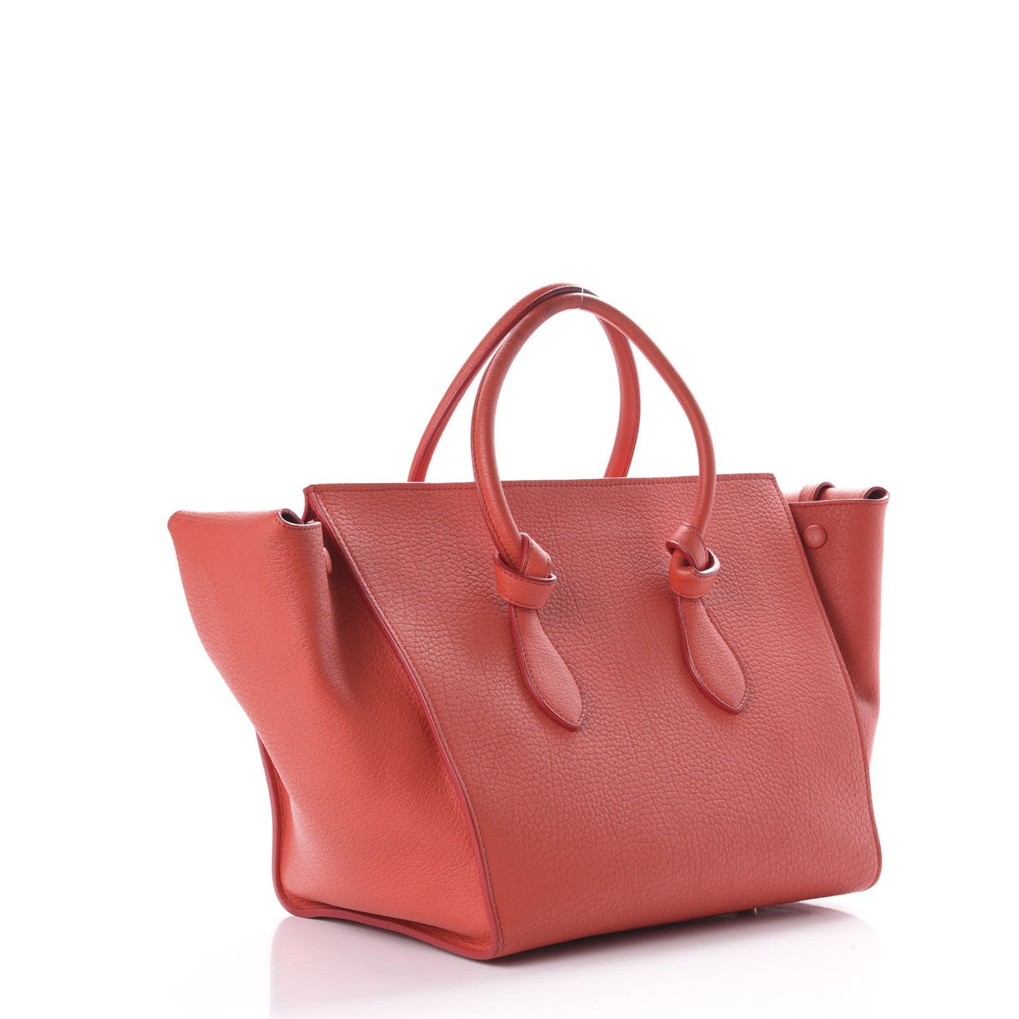 Crisped Calfskin Large Tie Knot Tote Red