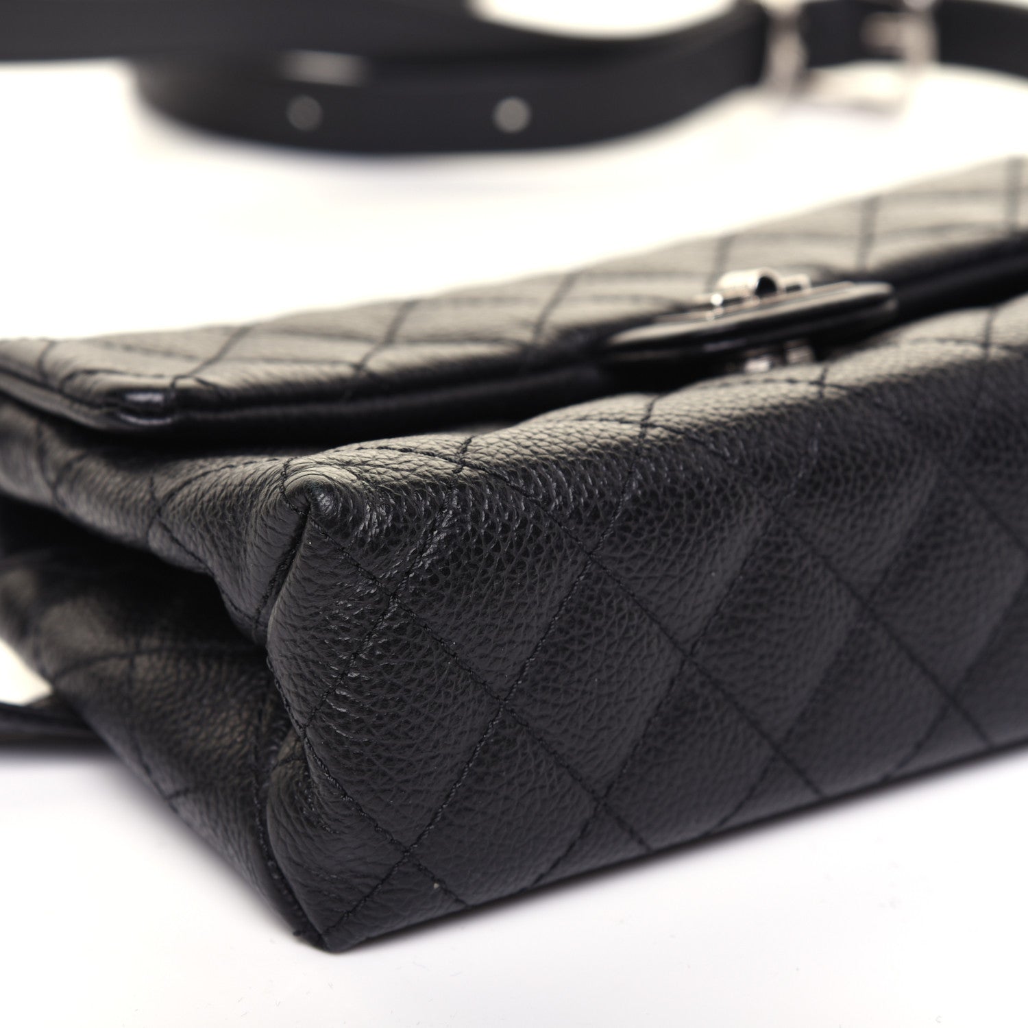 Chanel Grained Calfskin Quilted 2.55 Reissue Flap Belt Bag Clutch Black 6 of 14