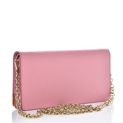 Prada Saffiano Cahier Chain Wallet Petalo 4 of 13