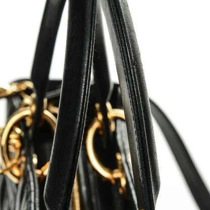 Christian Dior Vintage Lambskin Cannage Large Lady Dior Black 9 of 14