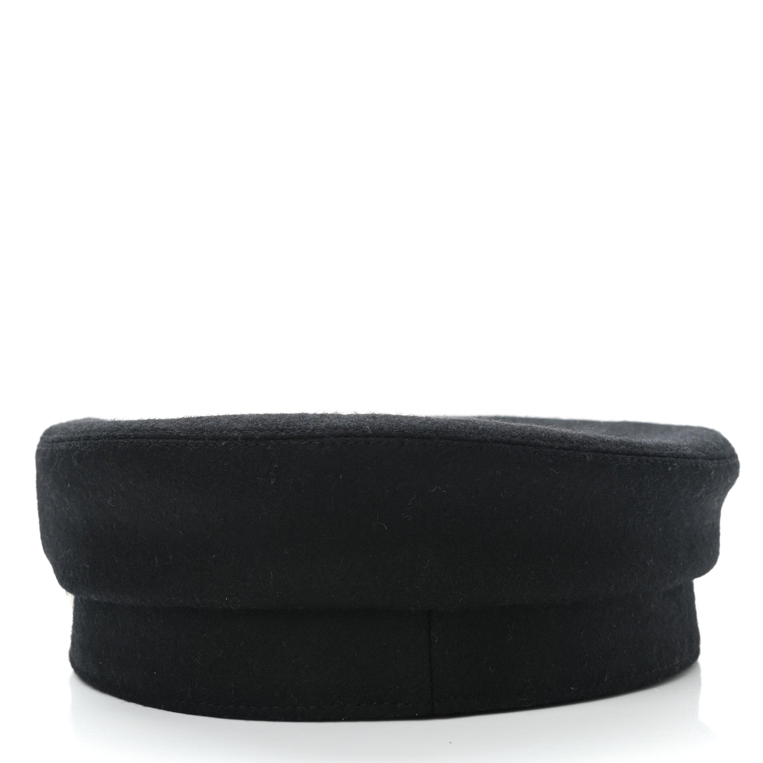 Hermes Wool Flannel Embroidered Womens Cabourg En Finesse Cap 57 Black 6 of 8