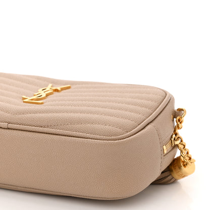 Saint Laurent Grain De Poudre Matelasse Monogram Mini Lou Camera Bag Dark Beige 10 of 10
