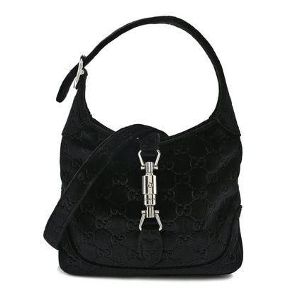 Gucci New Velvet Ashmir GG Monogram Small Jackie 1961 Hobo Black 1 of 9