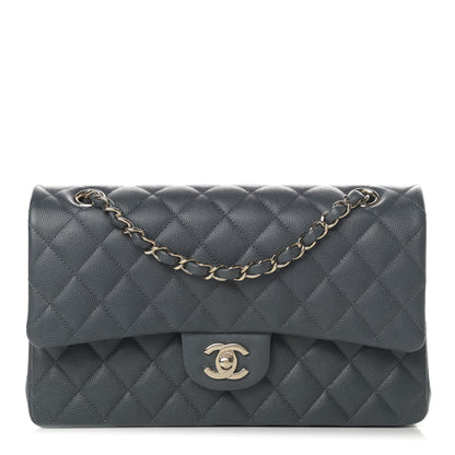 Chanel Caviar Quilted Medium Double Flap Dark Grey 1 of 11