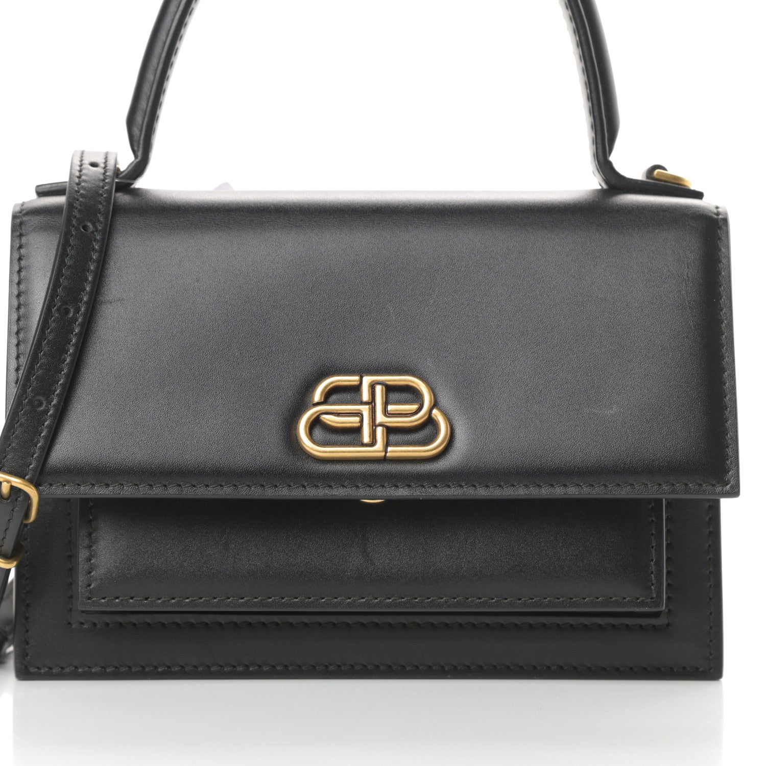 Balenciaga Box Calfskin XS Sharp Top Handle Bag Black 8 of 15