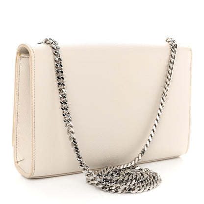 Saint Laurent Grain De Poudre Medium Classic Monogram Kate Satchel Icy White 3 of 11