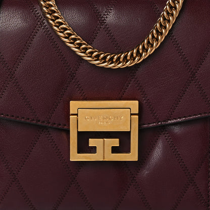 Givenchy Goatskin Quilted Small GV3 Shoulder Bag Aubergine 7 of 9