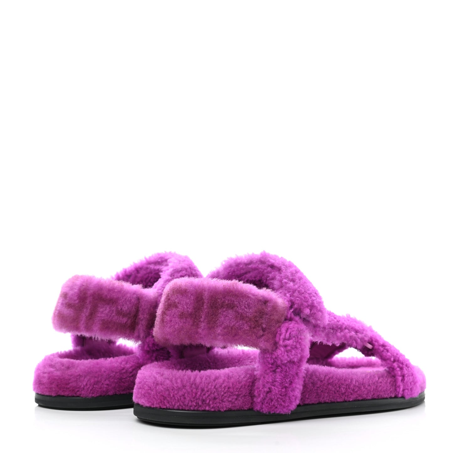 Shearling FF Fendi Feel Sandals 38 Bouganville