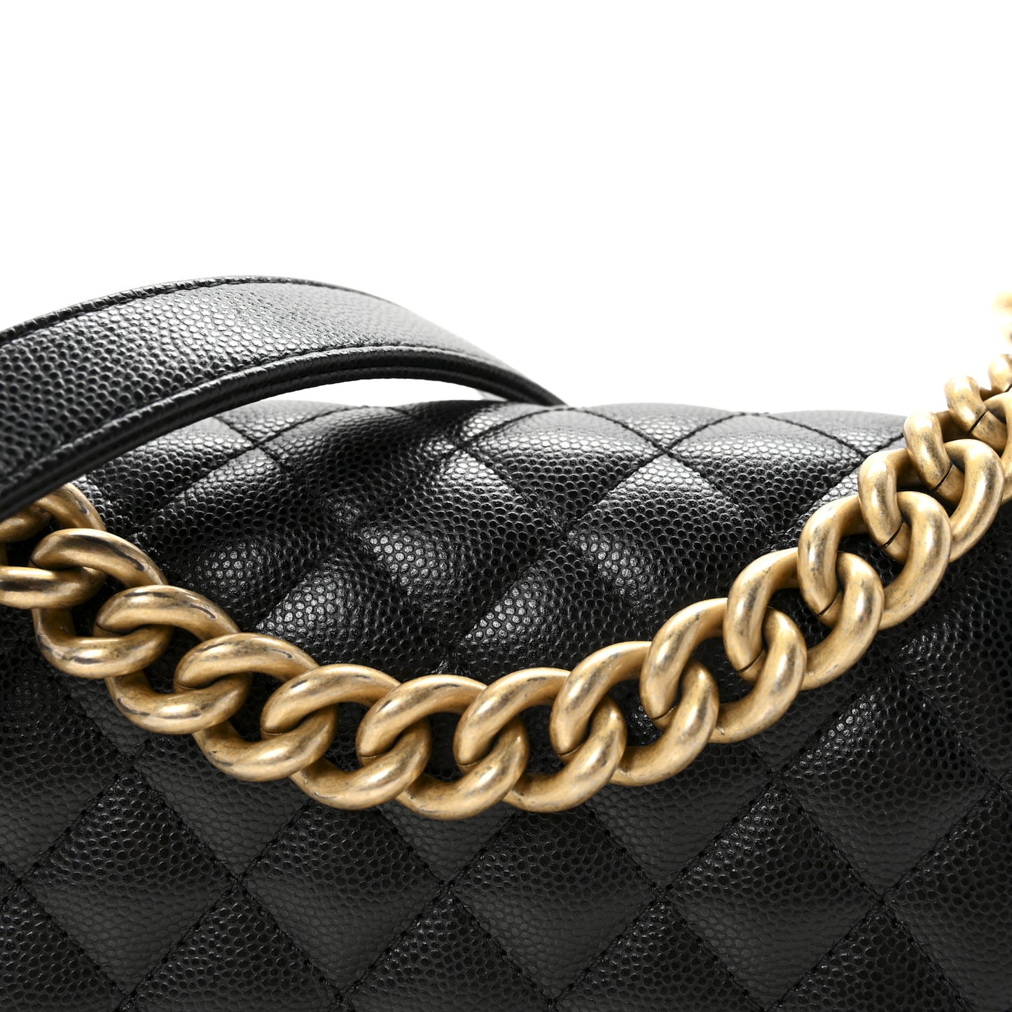 Caviar Quilted Small Boy Flap Black