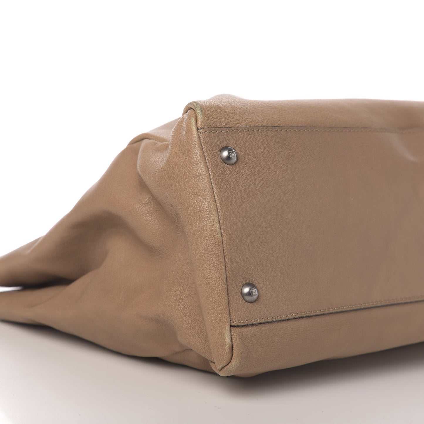 Goatskin Zucca Large Peekaboo Iconic Satchel Brown