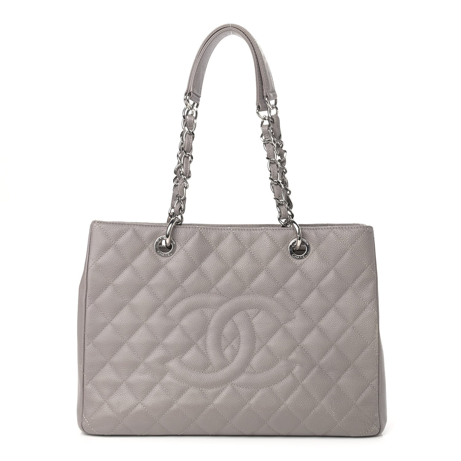 Chanel Caviar Quilted Grand Shopping Tote GST Light Grey 1 of 20