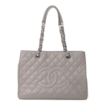 Chanel Caviar Quilted Grand Shopping Tote GST Light Grey 1 of 20