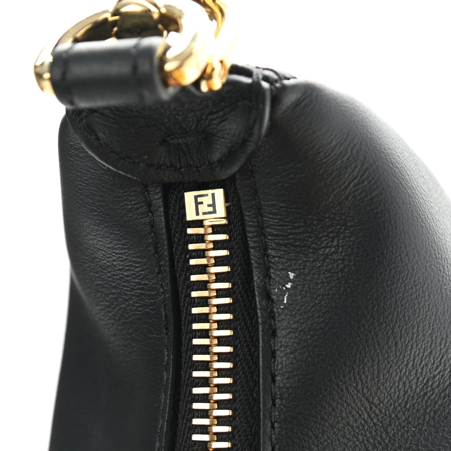 Fendi Vitello Grace Matte Nano Fendigraphy Hobo Charm Black 8 of 9