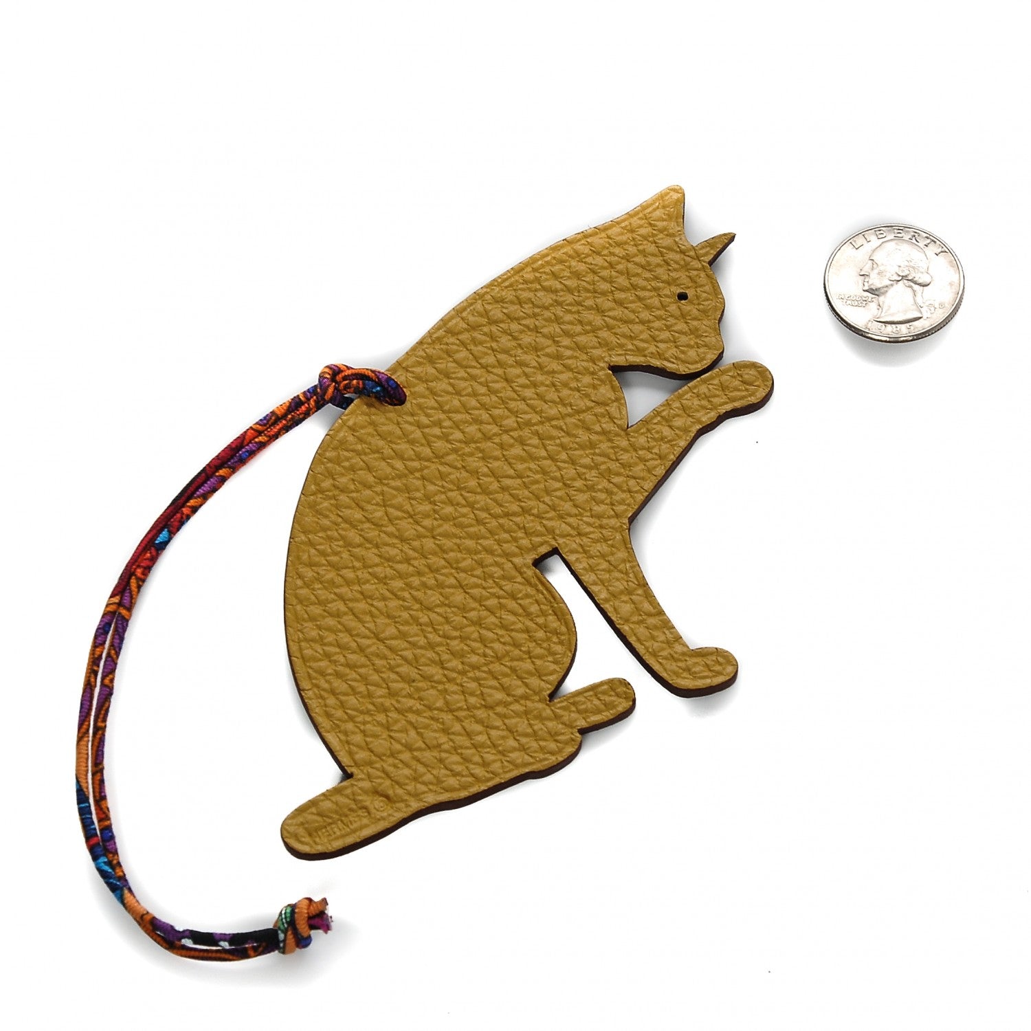 Hermes Togo Grain d'H Petit H Cat Bag Charm GM 4 of 5