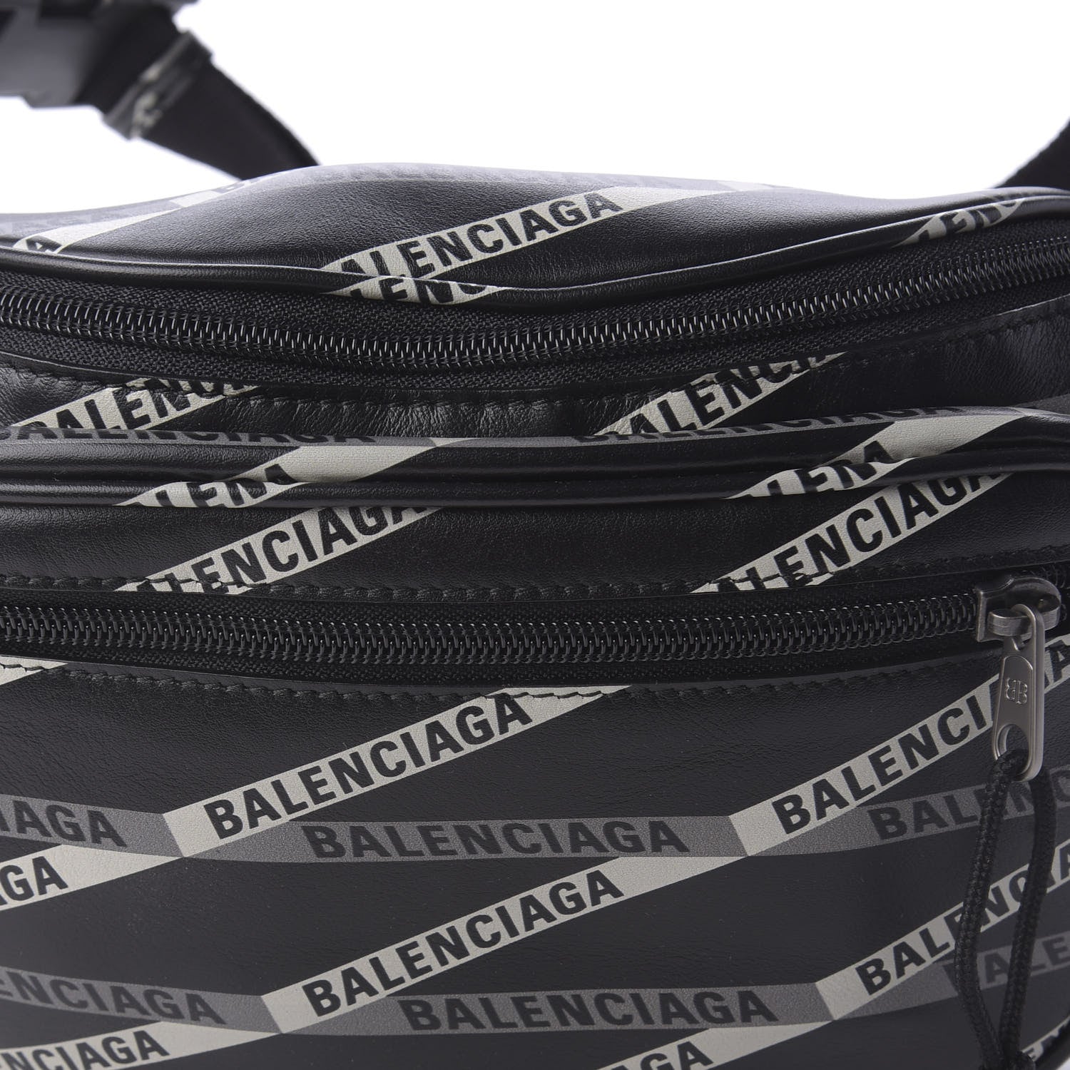 Balenciaga Smooth Calfskin Losange Monogram Explorer Belt Bag Black Grey 10 of 10