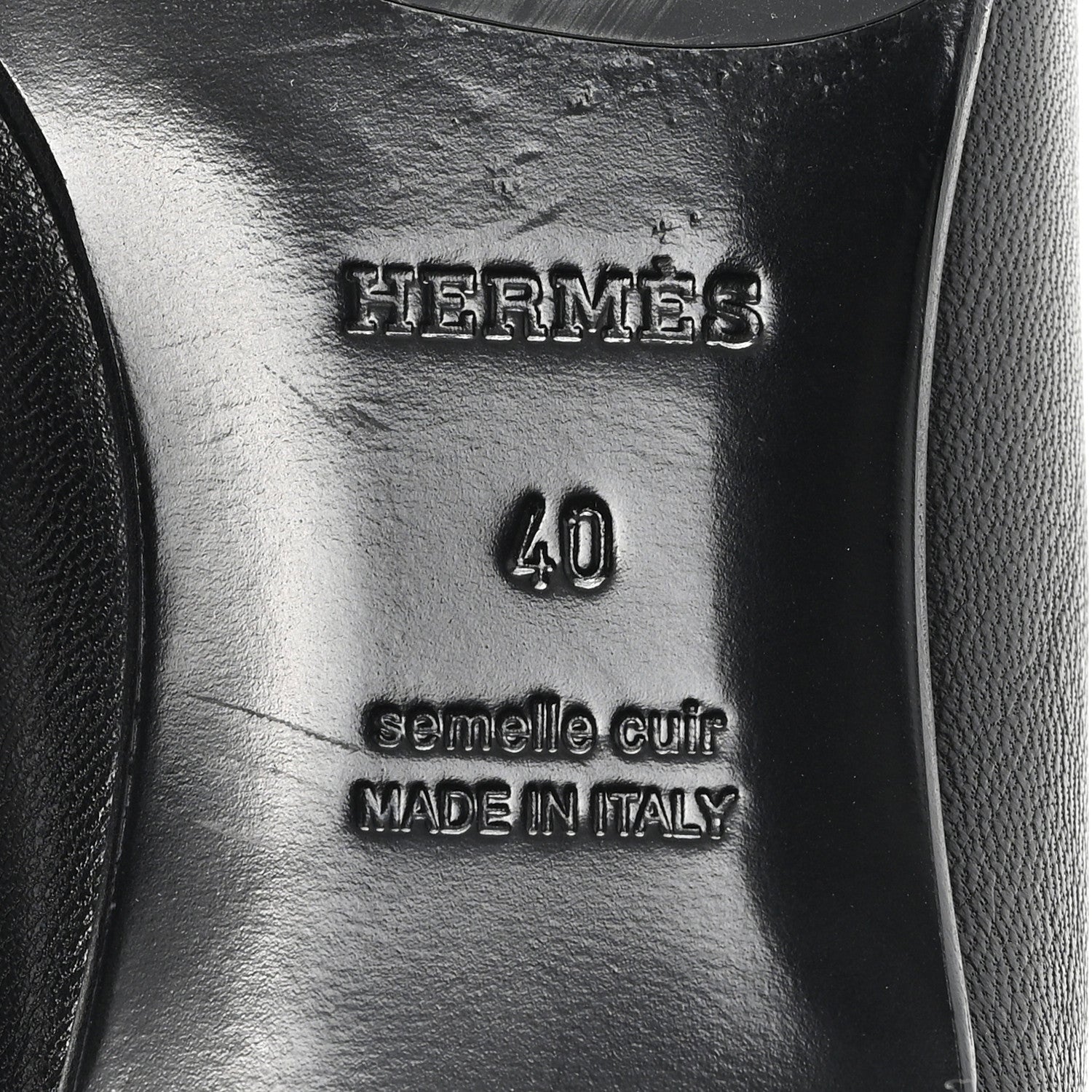 Hermes Goatskin Womens Paris Loafers 40 Black 7 of 11