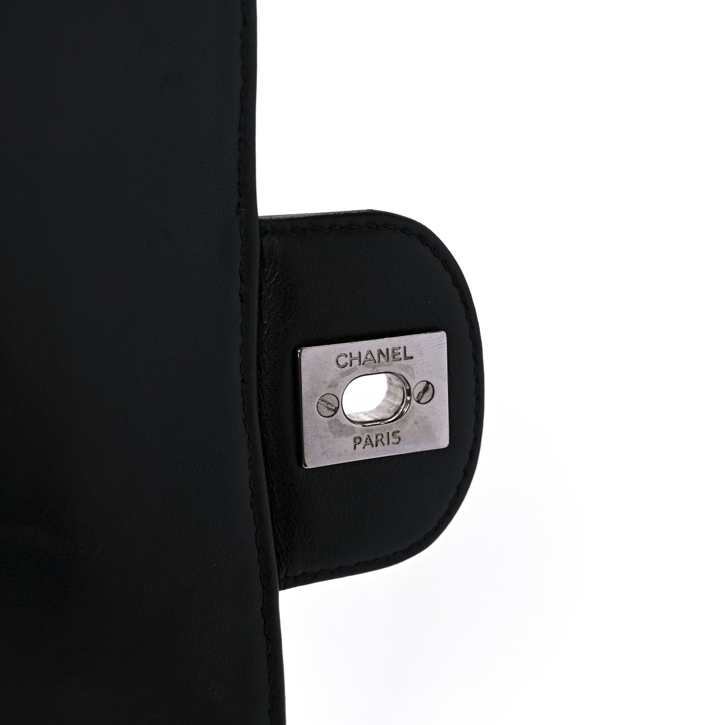 Patent Quilted Secret Label Medium Flap Black