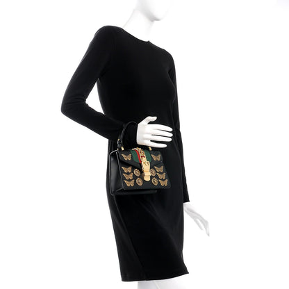 Gucci Calfskin Animal Studs Mini Sylvie Top Handle Bag Black 4 of 9