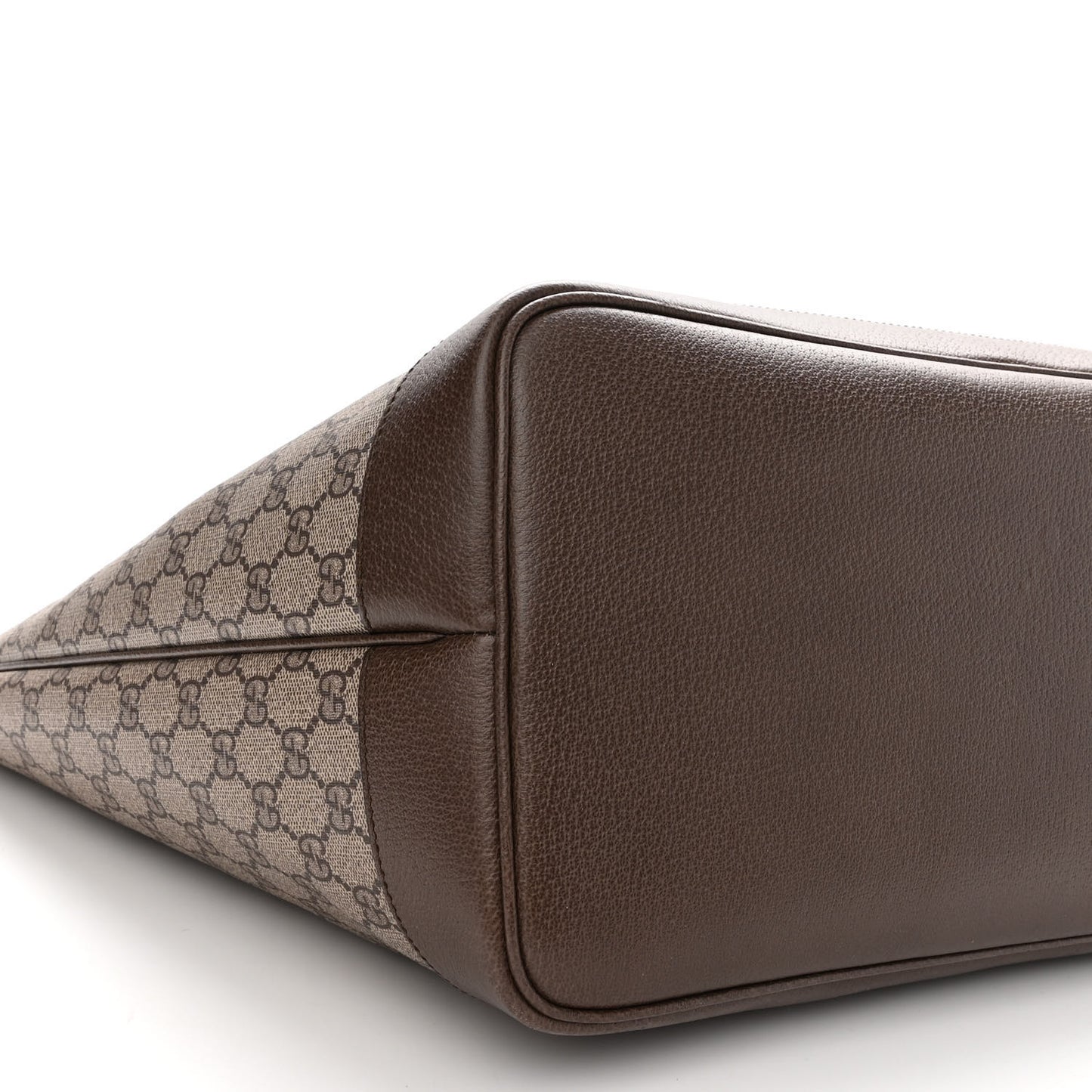 GG Supreme Monogram Textured Dollar Calfskin Web Large Ophidia Tote Beige Ebony New Acero