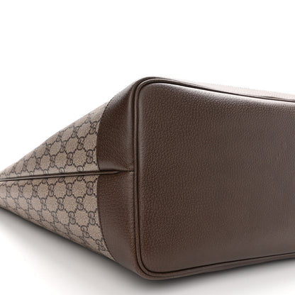 Gucci GG Supreme Monogram Textured Dollar Calfskin Web Large Ophidia Tote Beige Ebony New Acero 10 of 11