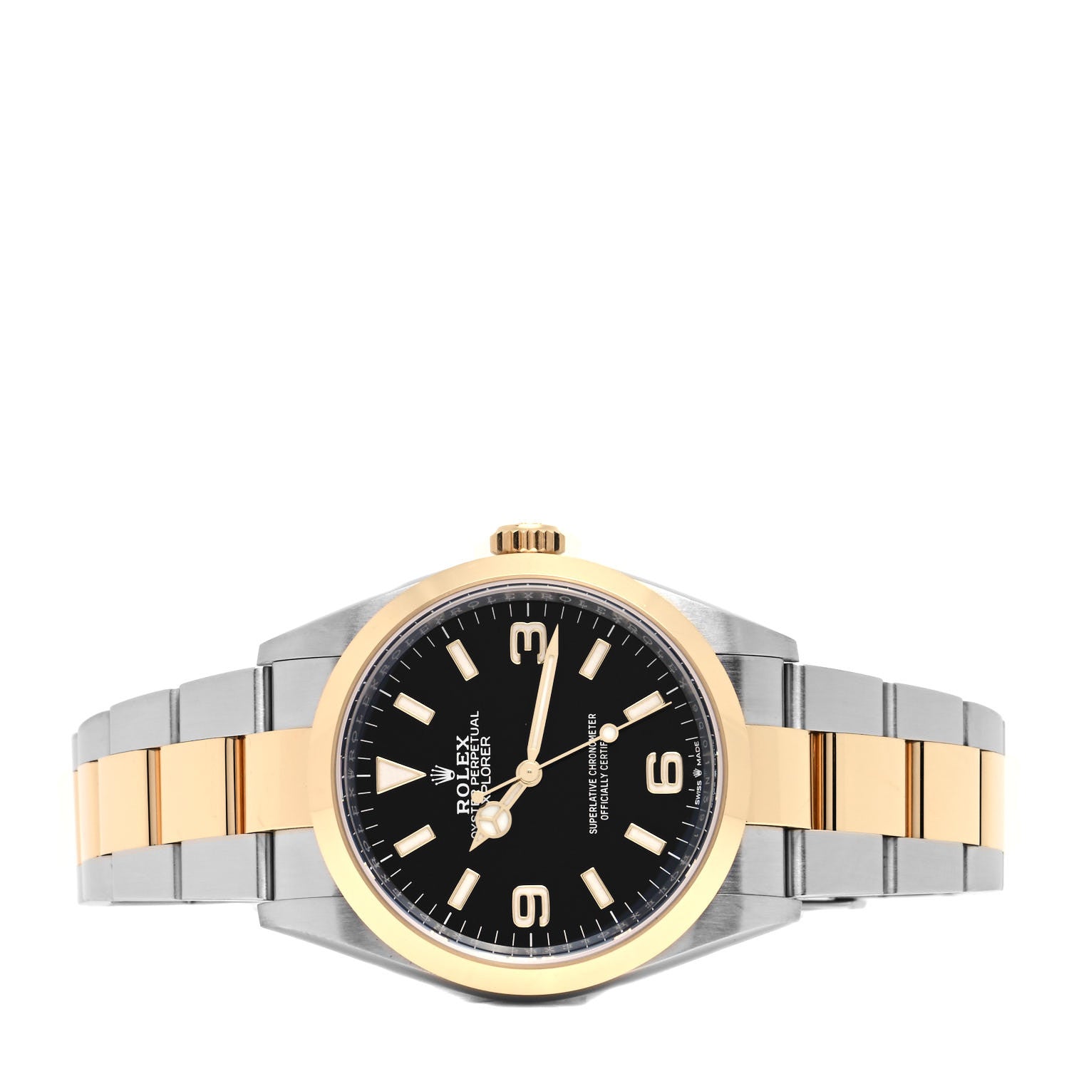 Rolex Stainless Steel 18K Yellow Gold 36mm Oyster Perpetual Explorer Watch Black 124273 2 of 5