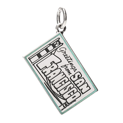 Tiffany Sterling Silver Enamel San Francisco Postcard Charm Blue 1 of 3