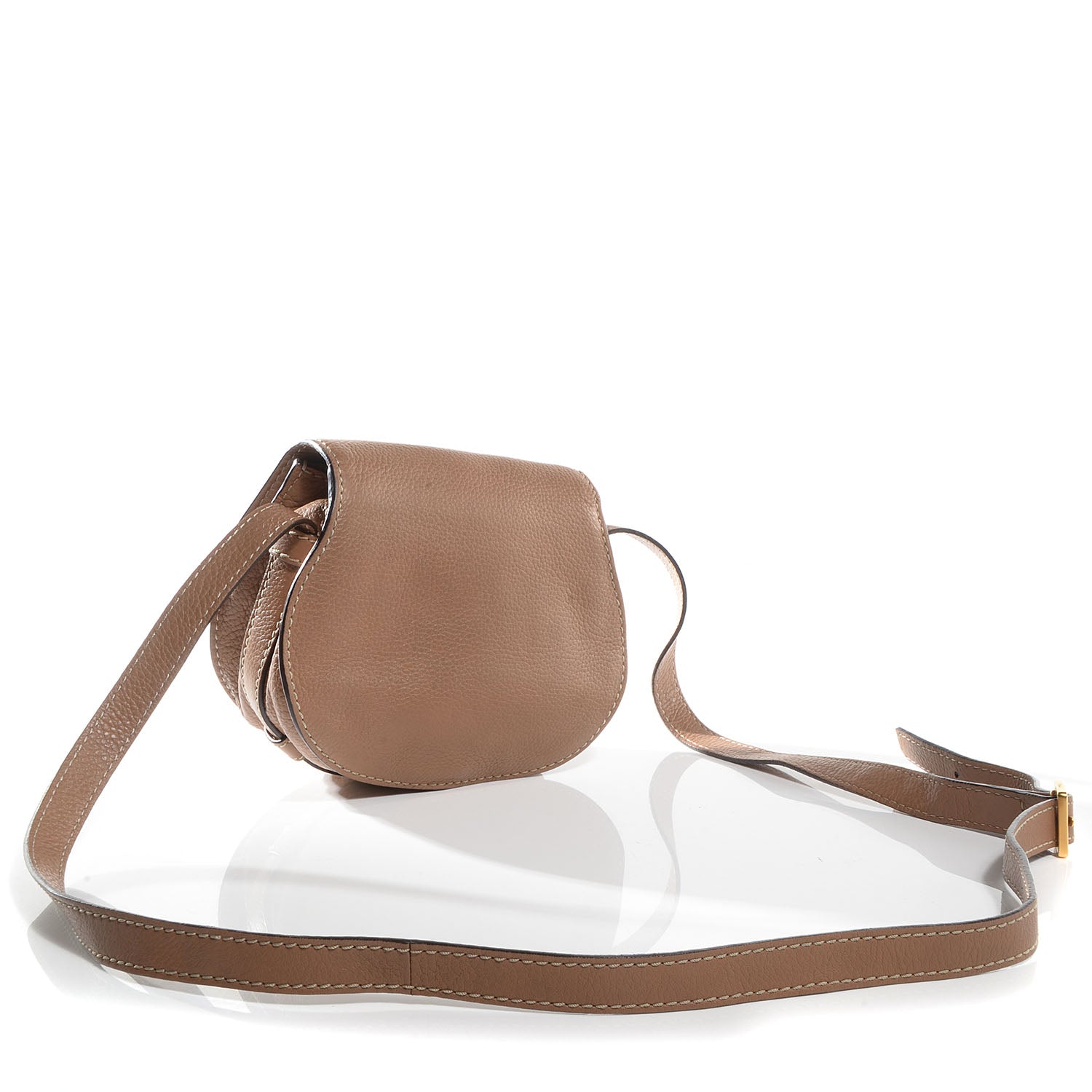 Chloe Calfskin Mini Marcie Round Crossbody Bag Nut 3 of 9