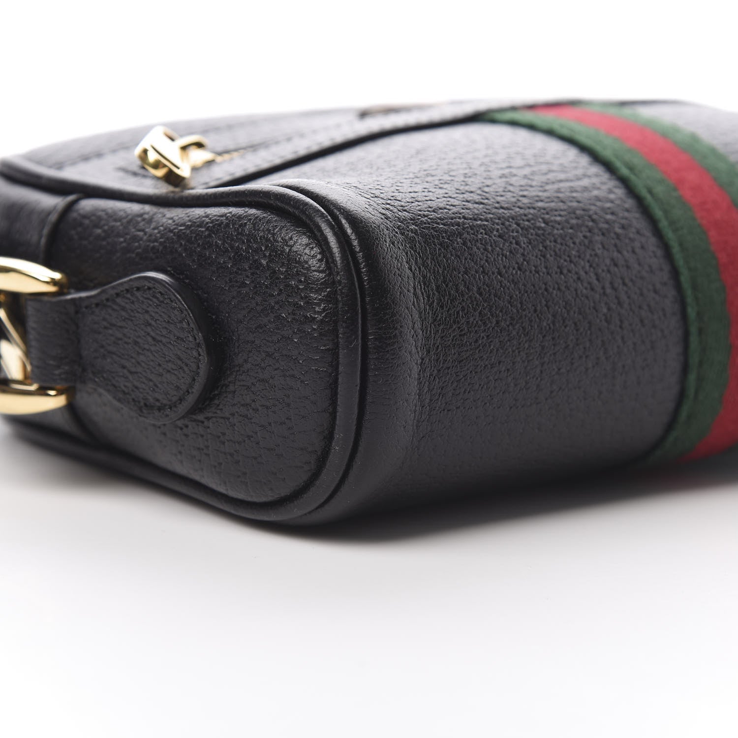 Gucci Calfskin Web Mini Ophidia Shoulder Bag Black 9 of 12