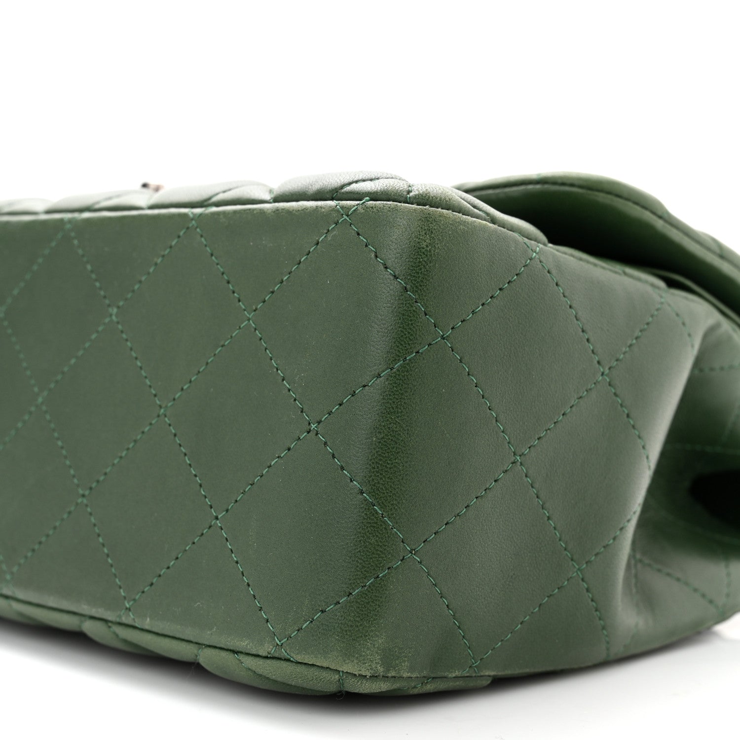 Chanel Lambskin Quilted Jumbo Double Flap Green 9 of 9
