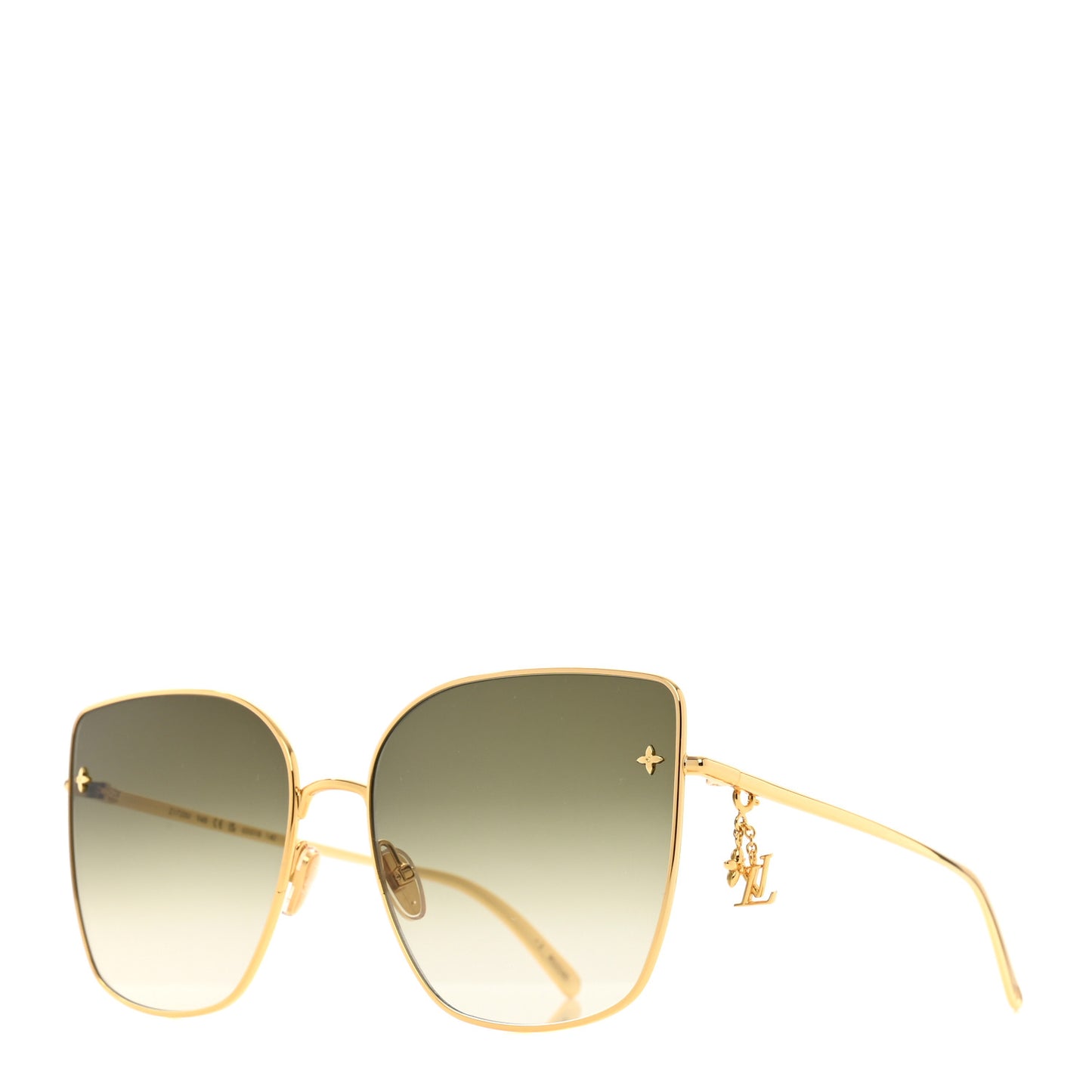 Metal LV Charm Cat Eye Sunglasses Z1720U Gold