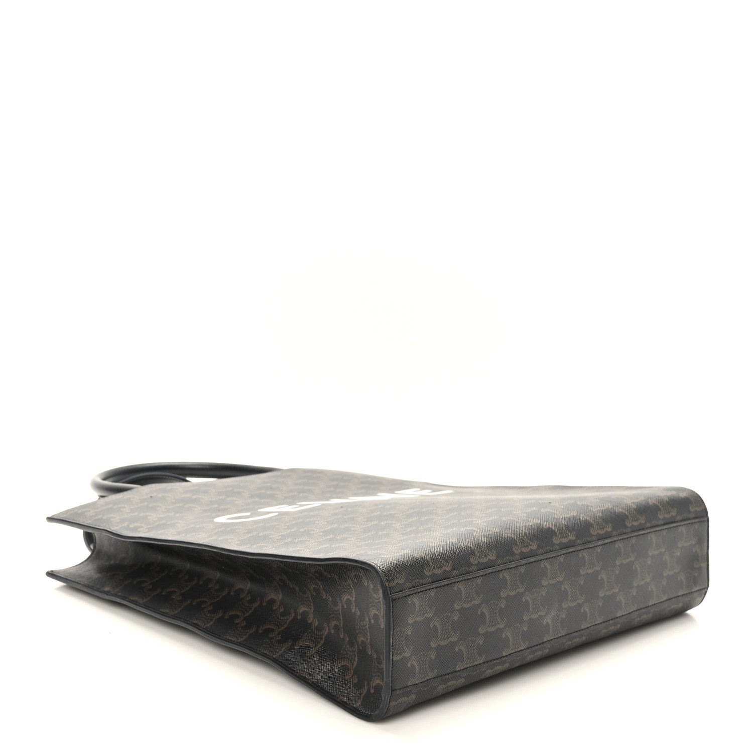 Celine Triomphe Canvas Calfskin Medium Vertical Cabas Black 4 of 8