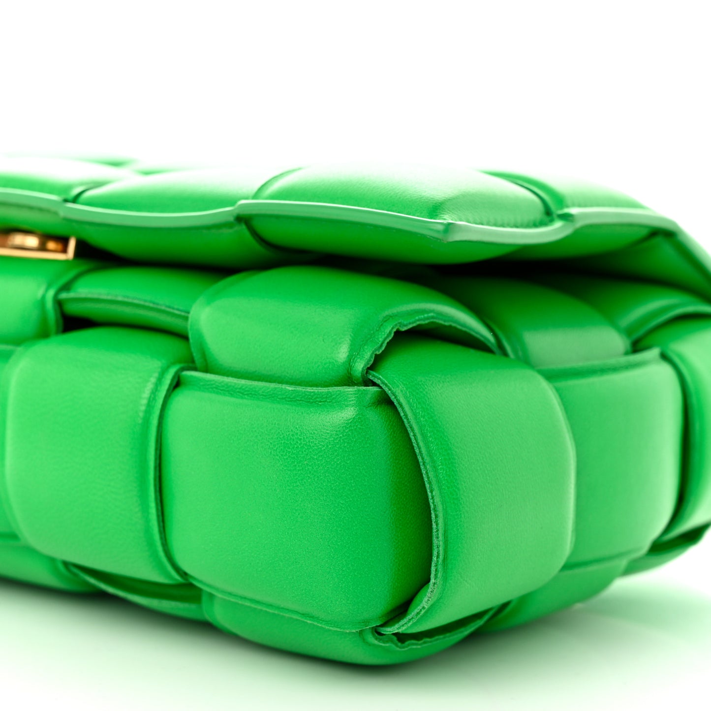 Nappa Maxi Intreccio Padded Cassette Crossbody Bag Parakeet