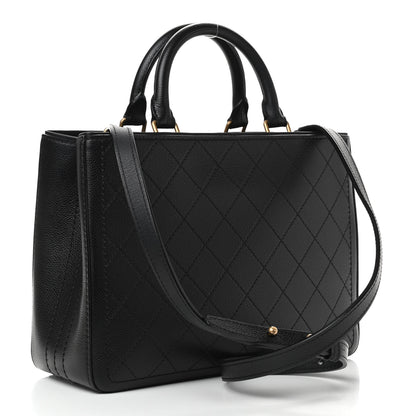Chanel Bullskin Stitched Bi-Color Medium Shopping Tote Black 2 of 13