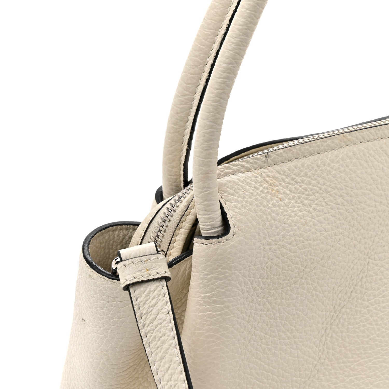 Prada Vitello Daino Soft Medium Zippered Top Handle Bag White 14 of 14