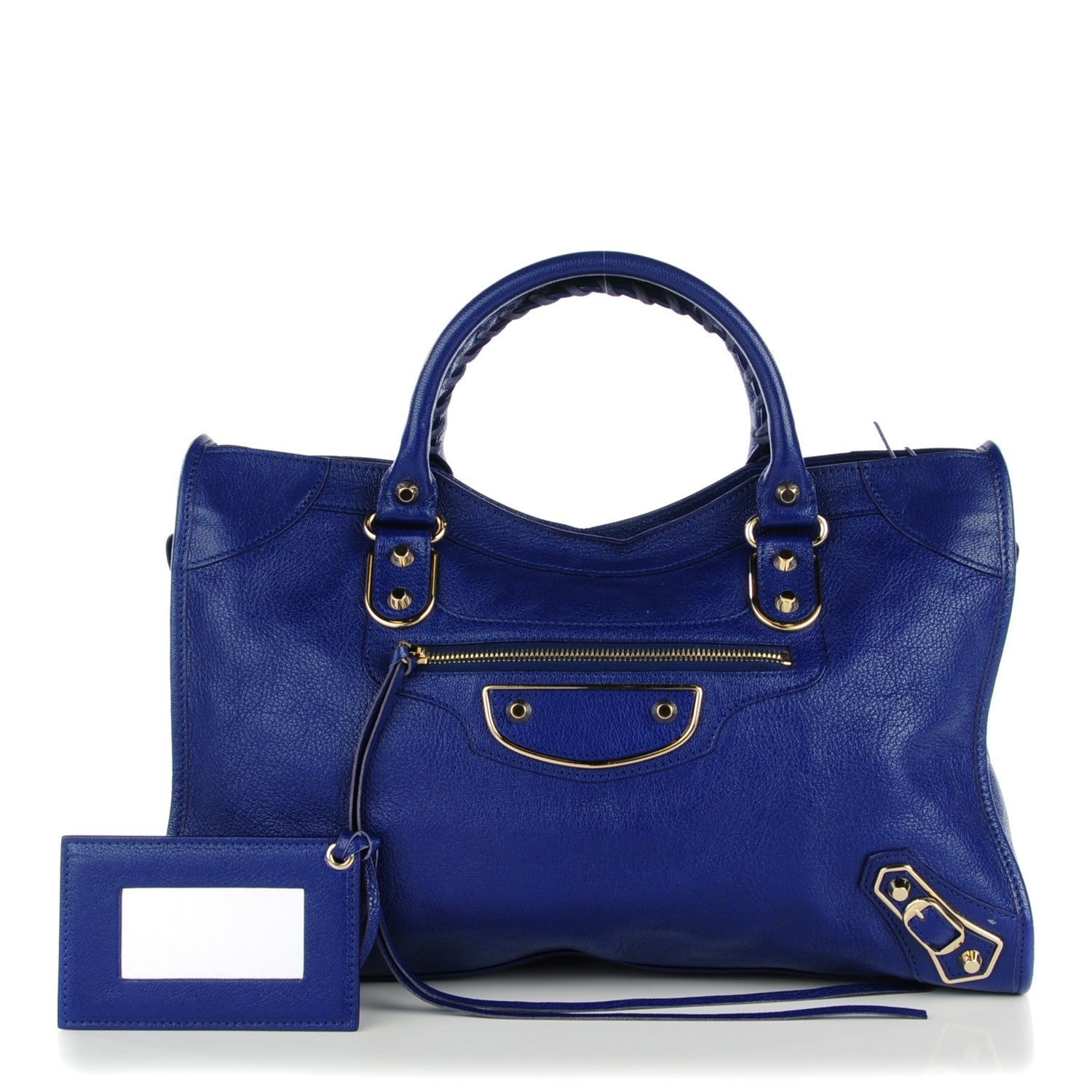 Balenciaga Chevre Gold Metallic Edge Hardware City Bleu Roi 1 of 8