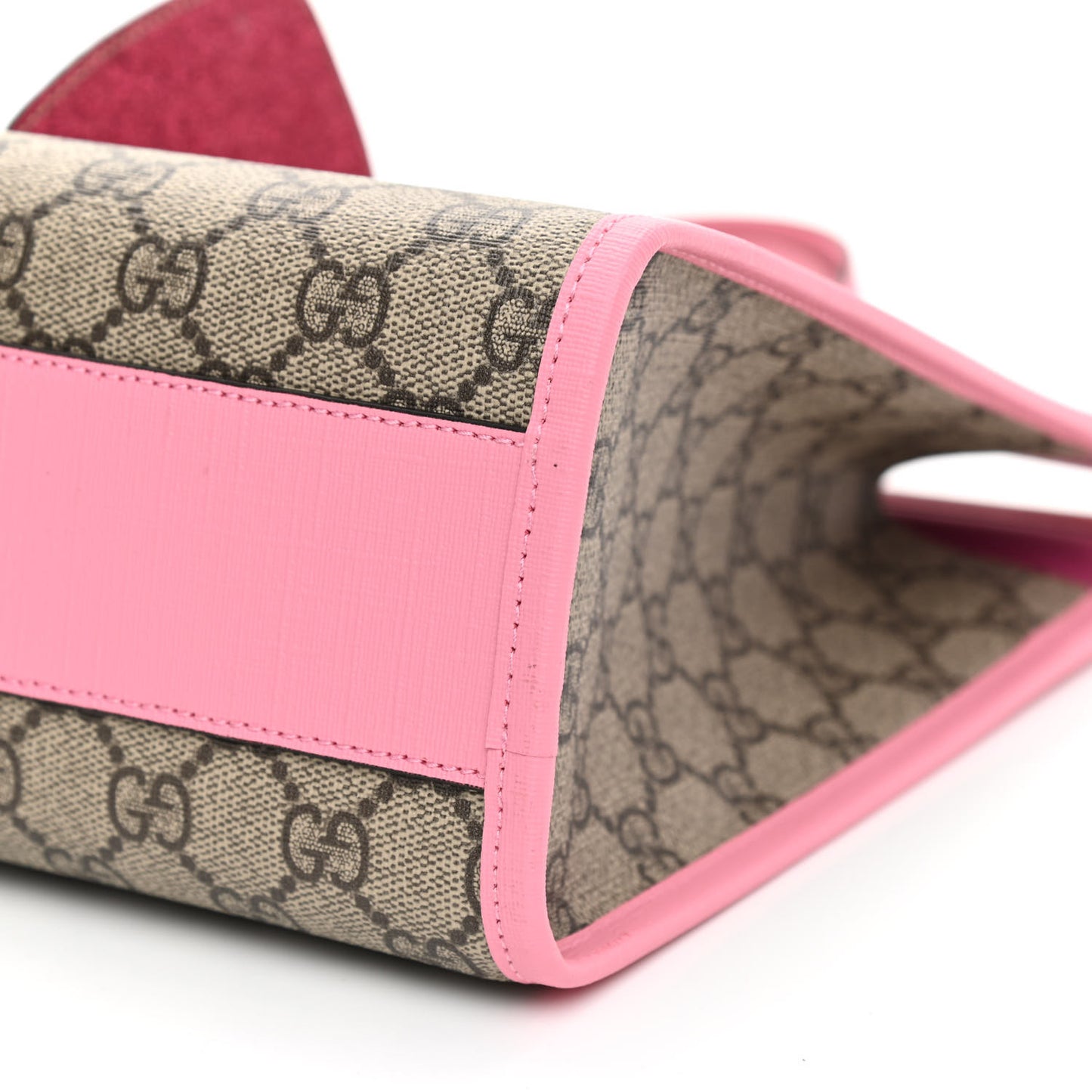 GG Supreme Monogram 3-D Strawberry Childrens Tote Beige Ebony Lotus Pink Fuxia Emerald