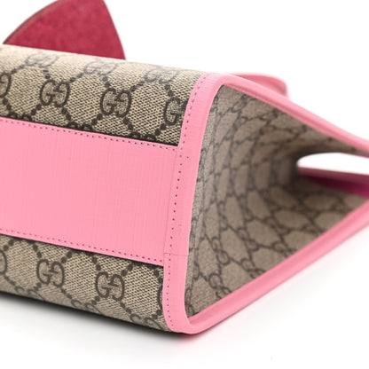 Gucci GG Supreme Monogram 3-D Strawberry Childrens Tote Beige Ebony Lotus Pink Fuxia Emerald 9 of 9