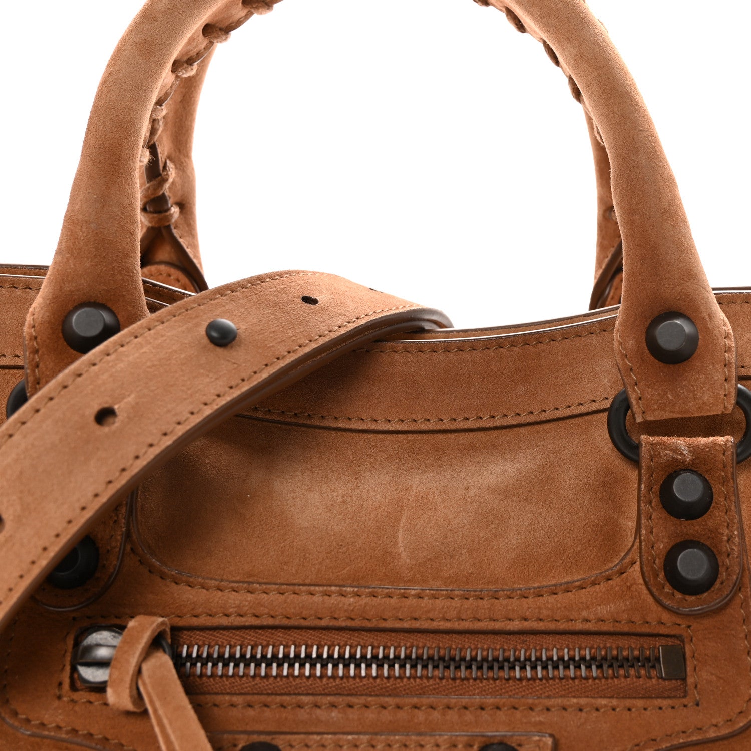 Balenciaga Waxed Suede Calfskin Classic Hardware Small Le City Camel 7 of 9