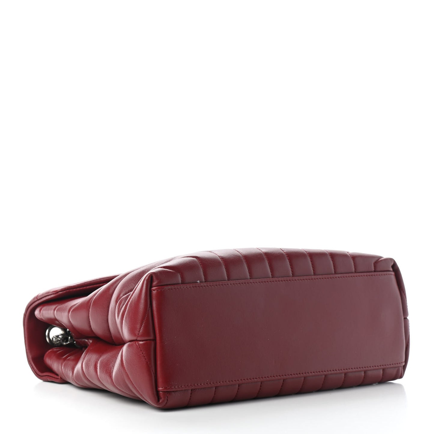 Calfskin Y Quilted Monogram Medium Loulou Chain Satchel Red