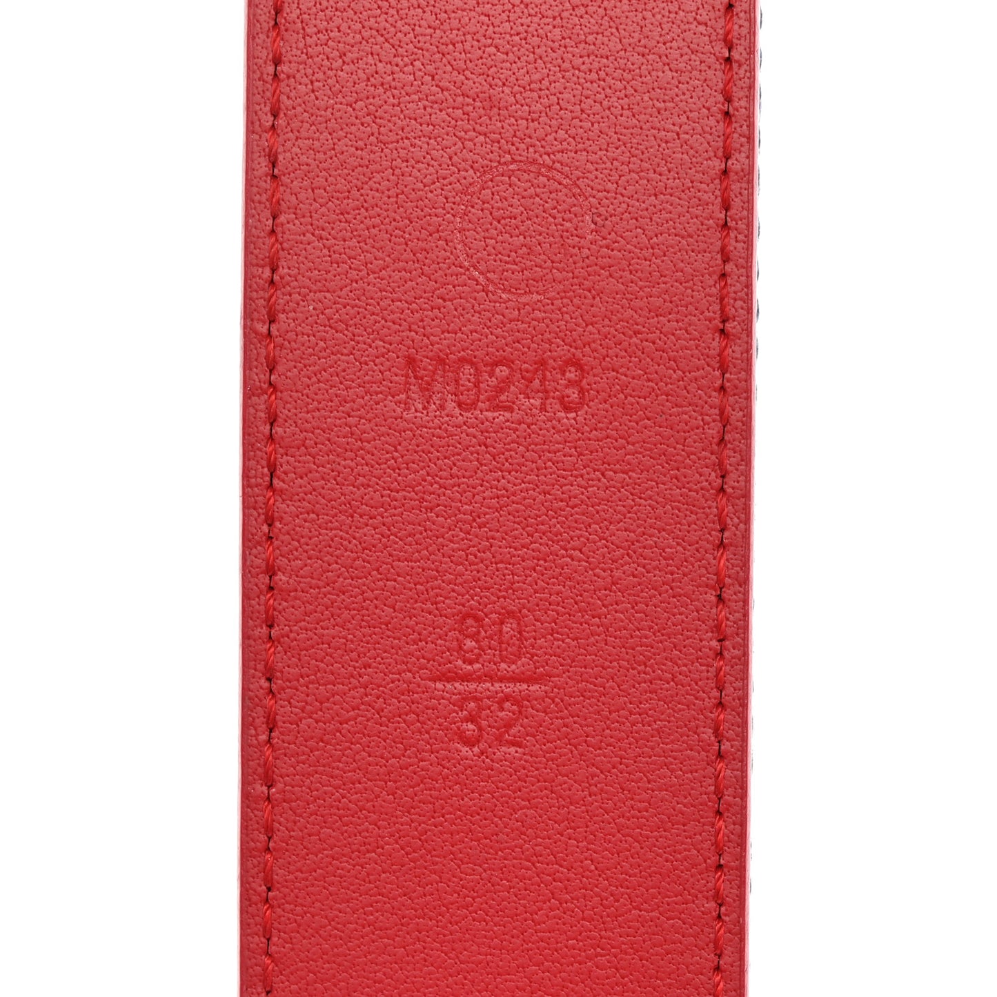 Denim Damier Monogram Patchwork 30mm Iconic Reversible Belt 80 32 Blue Rouge