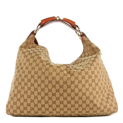Gucci Monogram Large Horsebit Chain Hobo Brown 1 of 7