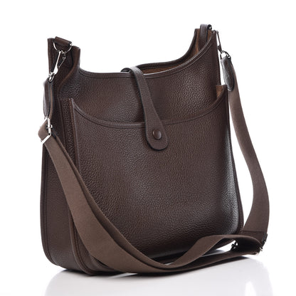 Hermes Taurillon Clemence Evelyne III GM Chocolate 3 of 9